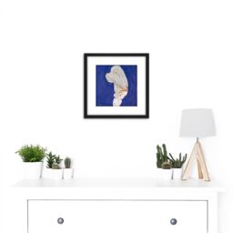 Artery8 Takehisa The Lark Japan Painting 8X8 Inch Square Wooden Framed Wall Art Print Picture with Mount in Black - thumbnail 2