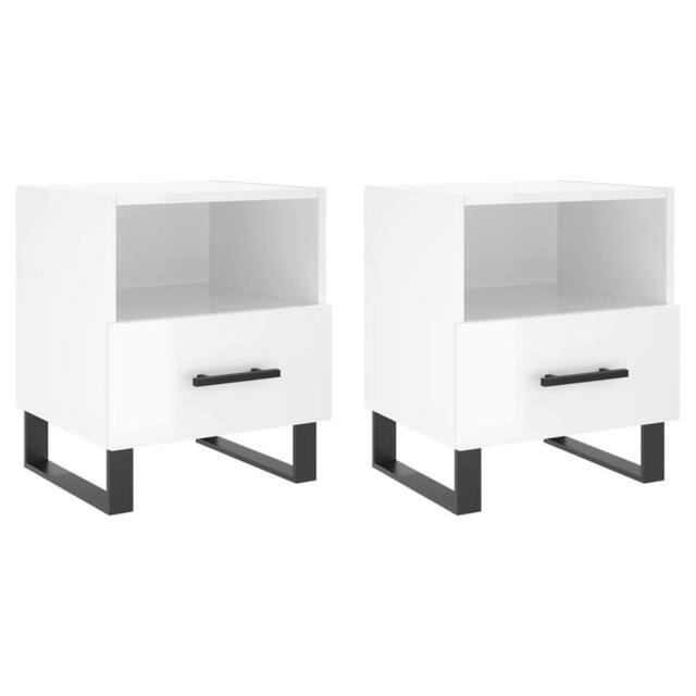 Berkfield Home Bedside Cabinets 2 pcs High Gloss White 40x35x47.5 cm Engineered Wood - image 1