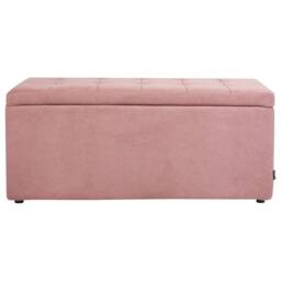 Wyld and Coco Pink Ottoman 100 x 42 x 40 cm Polyester Upholstered Footstool Storage - thumbnail 5