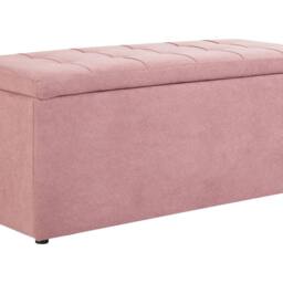 Wyld and Coco Pink Ottoman 100 x 42 x 40 cm Polyester Upholstered Footstool Storage - thumbnail 2