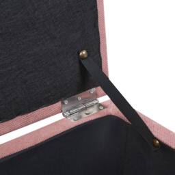 Wyld and Coco Pink Ottoman 100 x 42 x 40 cm Polyester Upholstered Footstool Storage - thumbnail 7