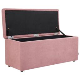 Wyld and Coco Pink Ottoman 100 x 42 x 40 cm Polyester Upholstered Footstool Storage - thumbnail 4