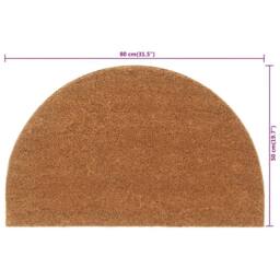 Berkfield Home Durable Door Mat Natural Half Round 50x80 cm Tufted Coir in Brown - thumbnail 5