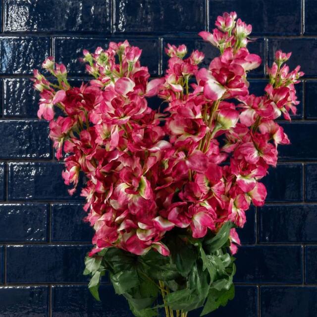 Leaf Botanik 75cm Dark Pink Artificial Flower Stems Pack of 6 - image 1