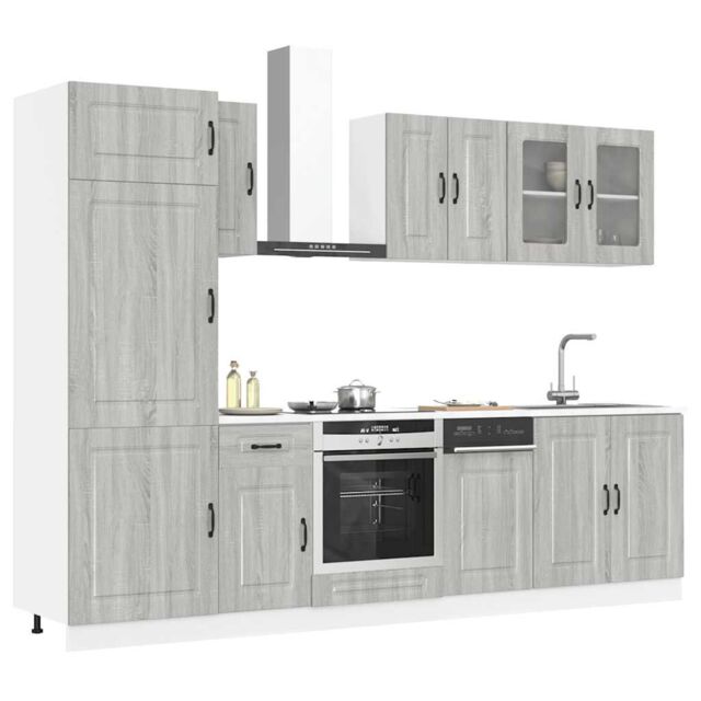 Berkfield Home 8 Piece Kitchen Cabinet Set Kalmar Grey Sonoma Engineered Wood - image 1