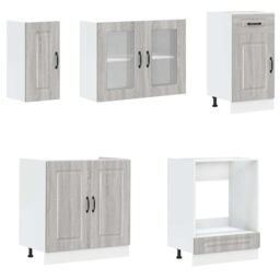 Berkfield Home 8 Piece Kitchen Cabinet Set Kalmar Grey Sonoma Engineered Wood - thumbnail 4