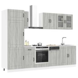 Berkfield Home 8 Piece Kitchen Cabinet Set Kalmar Grey Sonoma Engineered Wood - thumbnail 1