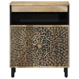 Berkfield Home Side Cabinet 60x33x75 cm Solid Wood Mango in Brown - Size: 60 x 33 x 75 cm - thumbnail 5