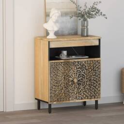 Berkfield Home Side Cabinet 60x33x75 cm Solid Wood Mango in Brown - Size: 60 x 33 x 75 cm - thumbnail 3