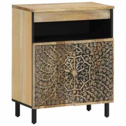 Berkfield Home Side Cabinet 60x33x75 cm Solid Wood Mango in Brown - Size: 60 x 33 x 75 cm - thumbnail 2