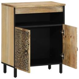 Berkfield Home Side Cabinet 60x33x75 cm Solid Wood Mango in Brown - Size: 60 x 33 x 75 cm - thumbnail 4