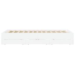 Berkfield Home Modern Bed Frame with Drawers without Mattress White 150x200 cm K - Size: King - thumbnail 7