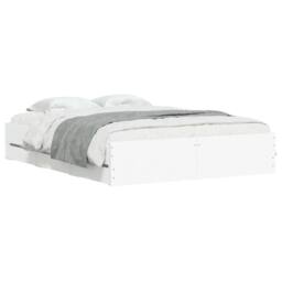 Berkfield Home Modern Bed Frame with Drawers without Mattress White 150x200 cm K - Size: King - thumbnail 1