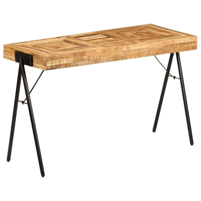 Berkfield Home Writing Table Solid Mango Wood 118x50x75 cm in Brown - Size: 118 x 50 x 75 cm - image 1