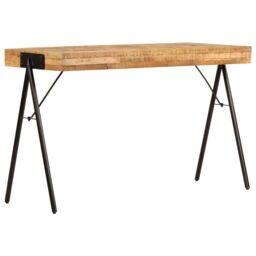 Berkfield Home Writing Table Solid Mango Wood 118x50x75 cm in Brown - Size: 118 x 50 x 75 cm - thumbnail 3