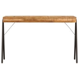 Berkfield Home Writing Table Solid Mango Wood 118x50x75 cm in Brown - Size: 118 x 50 x 75 cm - thumbnail 2