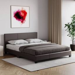 HD Designs Lisbon Double Faux Leather Bed Frame UKFR Fabric Storage in Brown - thumbnail 7