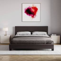 HD Designs Lisbon Double Faux Leather Bed Frame UKFR Fabric Storage in Brown - thumbnail 9