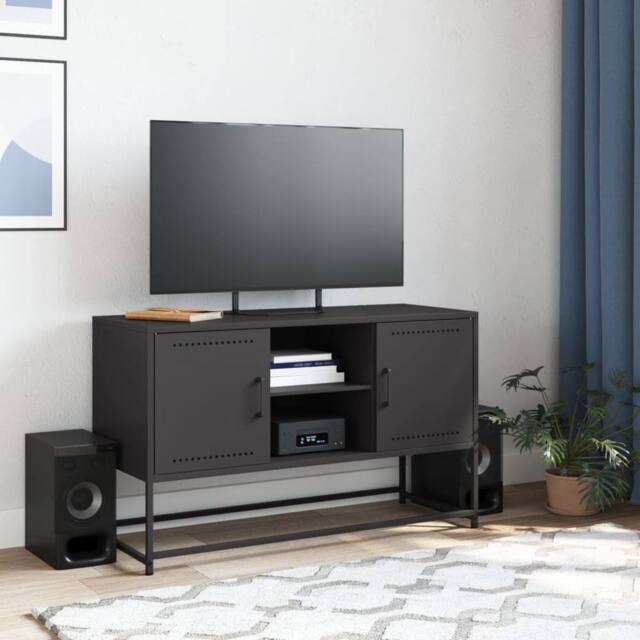 Berkfield Home TV Cabinet Black 100.5x39x60.5 cm Steel - image 1