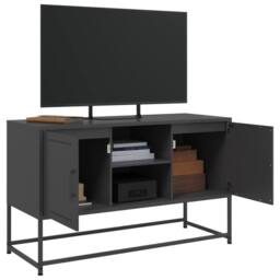 Berkfield Home TV Cabinet Black 100.5x39x60.5 cm Steel - thumbnail 5