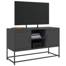 Berkfield Home TV Cabinet Black 100.5x39x60.5 cm Steel - thumbnail 4