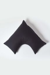 Homescapes Egyptian Cotton V Shaped Pillowcase 200 TC in Black