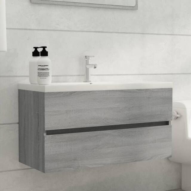 Berkfield Home Sink Cabinet Grey Sonoma 90x38.5x45 cm Engineered Wood - image 1