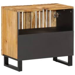 Berkfield Home Bathroom Sink Cabinet 62x34x58 cm Solid Wood Rough Mango in Brown - Size: 62 x 34 x 58 cm - thumbnail 5
