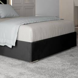Casani Mallerstang Upholstered Soft Velvet Black Metal Designer Bed Frame - Size: Double - thumbnail 6