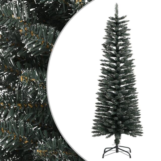 Berkfield Home Artificial Slim Christmas Tree with Stand Green 120 cm PVC - image 1