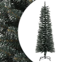 Berkfield Home Artificial Slim Christmas Tree with Stand Green 120 cm PVC - thumbnail 1