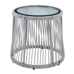 Home Detail Corfu L-Shape Garden Furniture Set Wicker Rope Style with Coffee Table in Grey - thumbnail 5