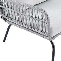 Home Detail Corfu L-Shape Garden Furniture Set Wicker Rope Style with Coffee Table in Grey - thumbnail 4