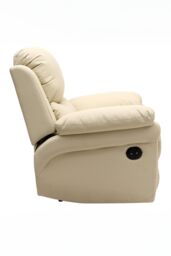 More4Homes Madison Electric Bonded Leather Automatic Recliner Home Lounge Chair in Cream - thumbnail 4
