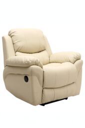 More4Homes Madison Electric Bonded Leather Automatic Recliner Home Lounge Chair in Cream - thumbnail 2