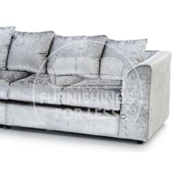 Furnishings For Less UK Crystal Crushed Velvet Large 5 Seater L Shaped Corner Sofa Left Hand Facing in Silver - thumbnail 2