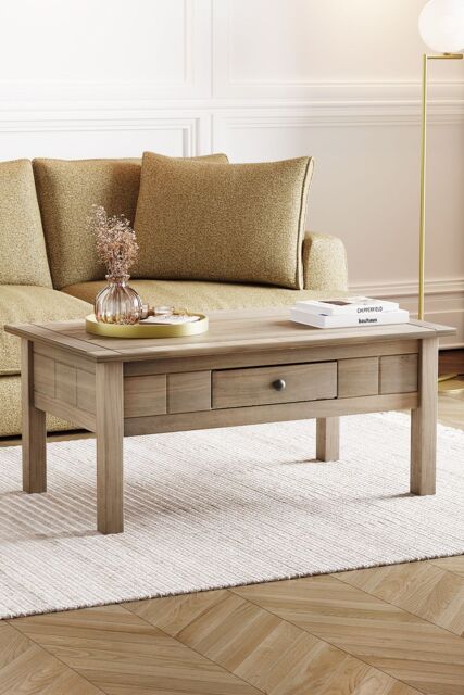 Home Discount Vida Designs Panama 1 Drawer Coffee Table Storage Cabinet Living Room in Light Brown - image 1
