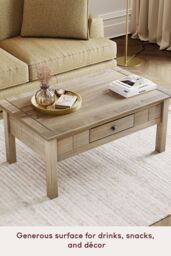 Home Discount Vida Designs Panama 1 Drawer Coffee Table Storage Cabinet Living Room in Light Brown - thumbnail 4