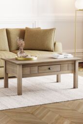 Home Discount Vida Designs Panama 1 Drawer Coffee Table Storage Cabinet Living Room in Light Brown - thumbnail 1