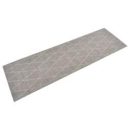 Berkfield Home Kitchen Rug Washable Rhombus 60x180 cm Velvet in Grey