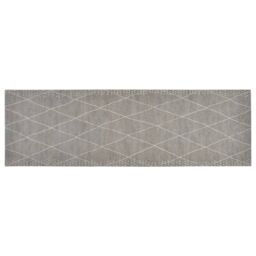 Berkfield Home Kitchen Rug Washable Rhombus 60x180 cm Velvet in Grey - thumbnail 2