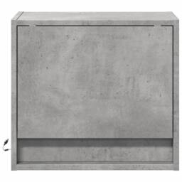 Berkfield Home Wall-mounted Bedside Cabinets with LED Lights 2 pcs Concrete Oak in Grey - thumbnail 6