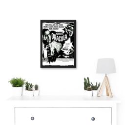 Artery8 Vintage Movie Film Horror Dracula Cushing Vampire USA A4 Artwork Framed Wall Art Print in Black - thumbnail 2