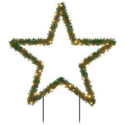 Berkfield Home Christmas Light Decoration with Spikes Star 80 LEDs 60 cm in Green