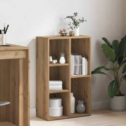 Berkfield Home Book Cabinet Artisan Oak 50x25x80 cm Engineered Wood in Brown - Size: 50 x 25 x 80 cm - thumbnail 2