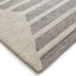 The Rug Shop UK Grey Handmade Modern Geometric Easy To Clean Cotton Backing Rug - Size: 160 cm x 230 cm - thumbnail 2