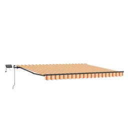 Berkfield Home Manual Retractable Awning with LED Yellow & Orange 450x350 cm - thumbnail 3