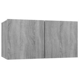 Berkfield Home Hanging TV Cabinet Grey Sonoma 3 pcs 60x30x30 cm Engineered Wood - Size: 60 x 30 x 30 cm - thumbnail 5