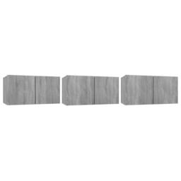 Berkfield Home Hanging TV Cabinet Grey Sonoma 3 pcs 60x30x30 cm Engineered Wood - Size: 60 x 30 x 30 cm - thumbnail 3