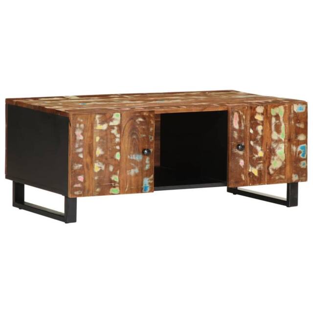 Berkfield Home Coffee Table 100x54x40 cm Solid Wood Reclaimed&Engineered Wood in Brown - Size: 100 x 54 x 40 cm - image 1